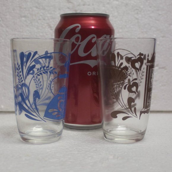 Vintage Set of 2 Swanky Swig Antique Pattern Juice Glasses 4 Ounce Kraft - Picture 5 of 5